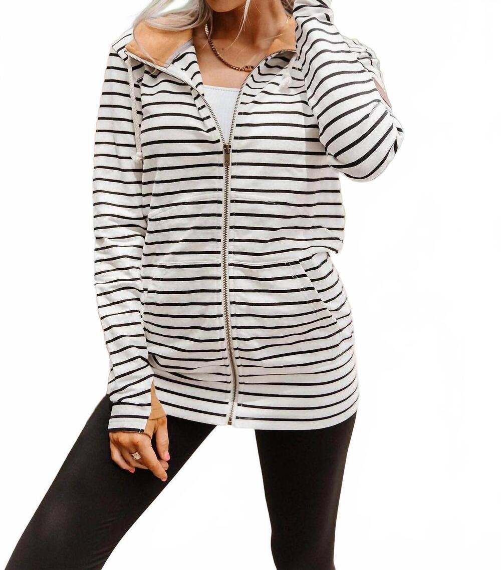 NEW AMPERSAND AVE easy days full-zip sweatshirt in black